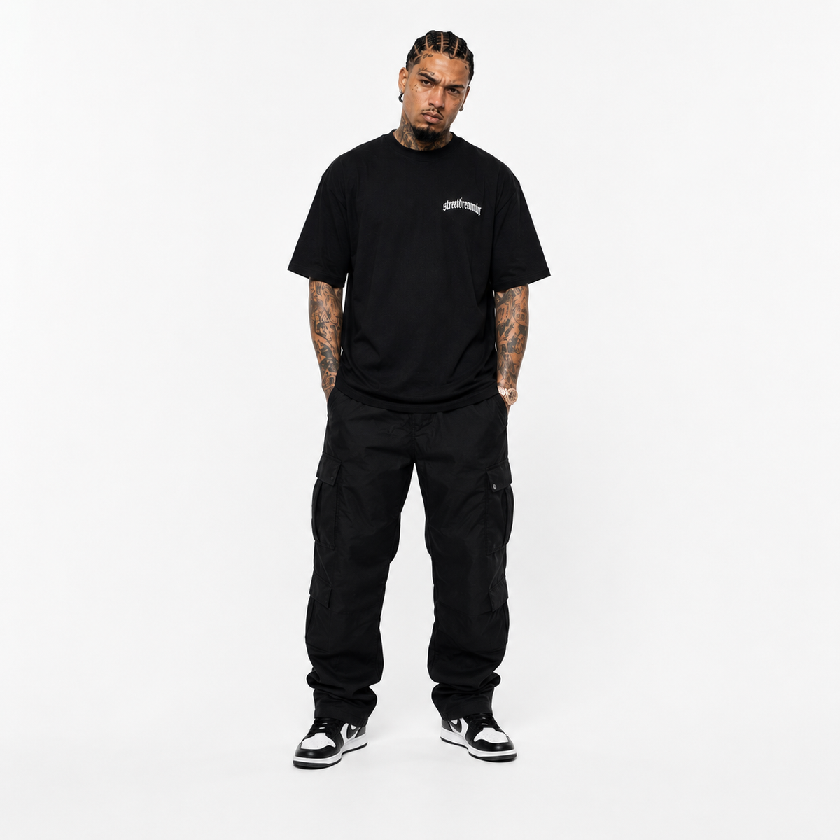 X KIDS HEAVY OVERSIZED T-SHIRT MIT LEICHTER DROPSHOULDER | 240G/M2 | 100% BAUMWOLLE | BLK & WHITE