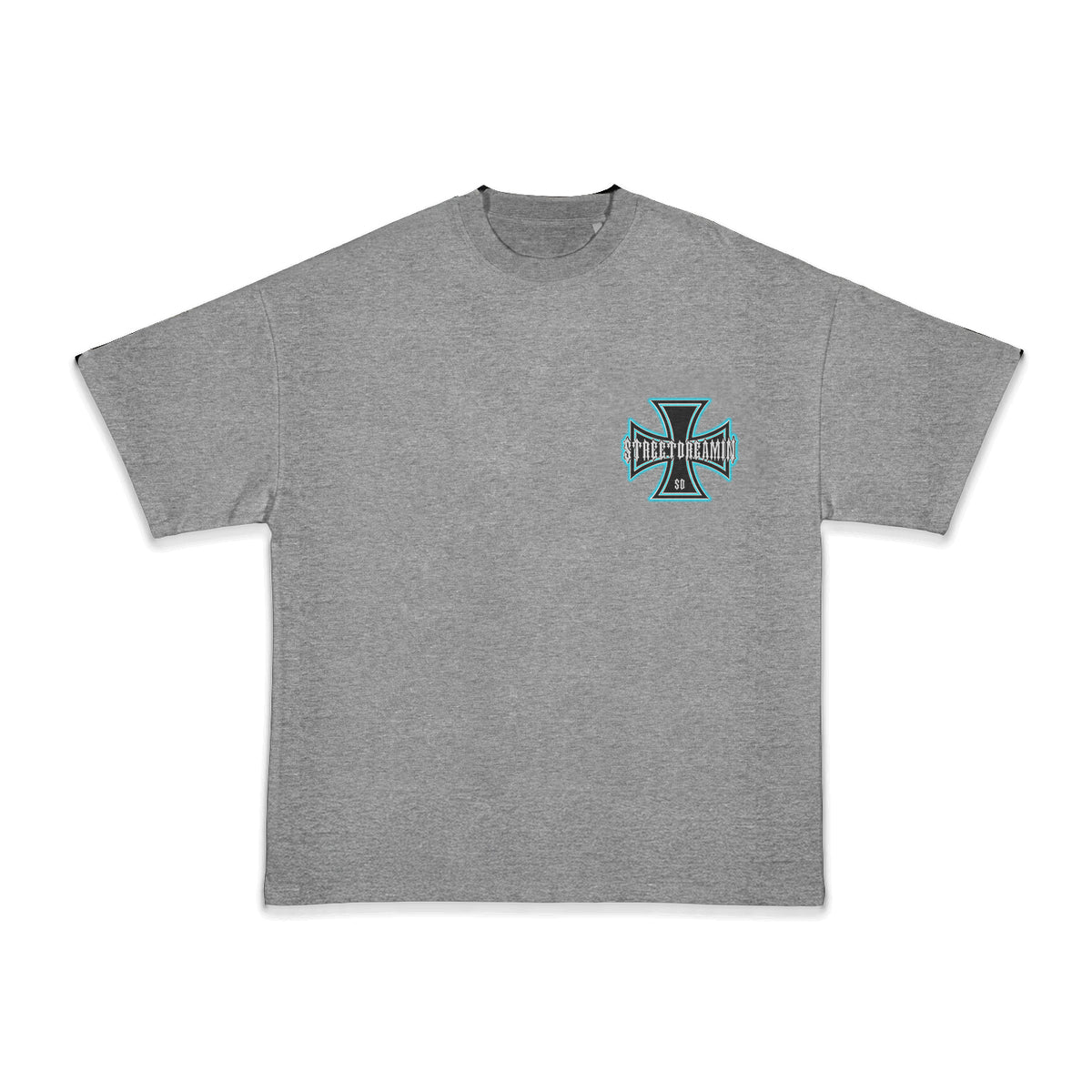 CLASSIC BLUE IRON IRON HEAVY OVERSIZED T-SHIRT MIT LEICHTER DROPSHOULDER | 240G/M2 | 100% BAUMWOLLE | BLK & GREY
