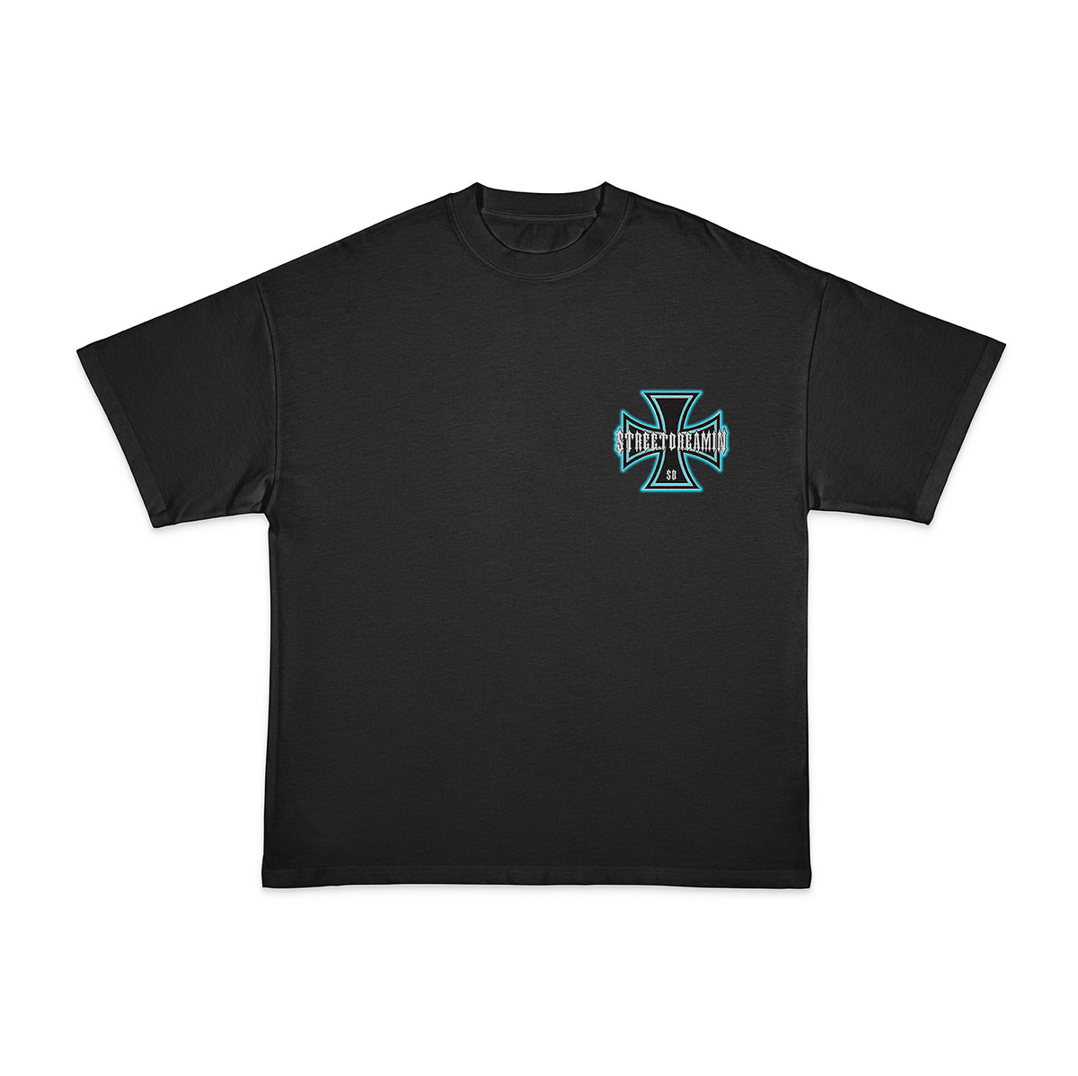 CLASSIC BLUE IRON IRON HEAVY OVERSIZED T-SHIRT MIT LEICHTER DROPSHOULDER | 240G/M2 | 100% BAUMWOLLE | BLK & GREY