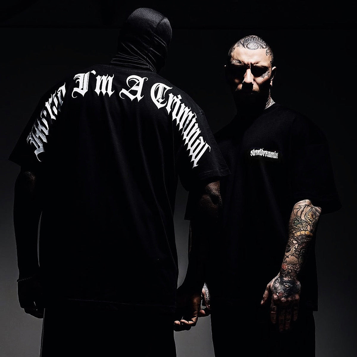BNW CURVED MAMA I'M A CRIMINAL HEAVY OVERSIZED T-SHIRT MIT LEICHTER DROPSHOULDER | 240G/M2 | 100% BAUMWOLLE | BLK & WHITE