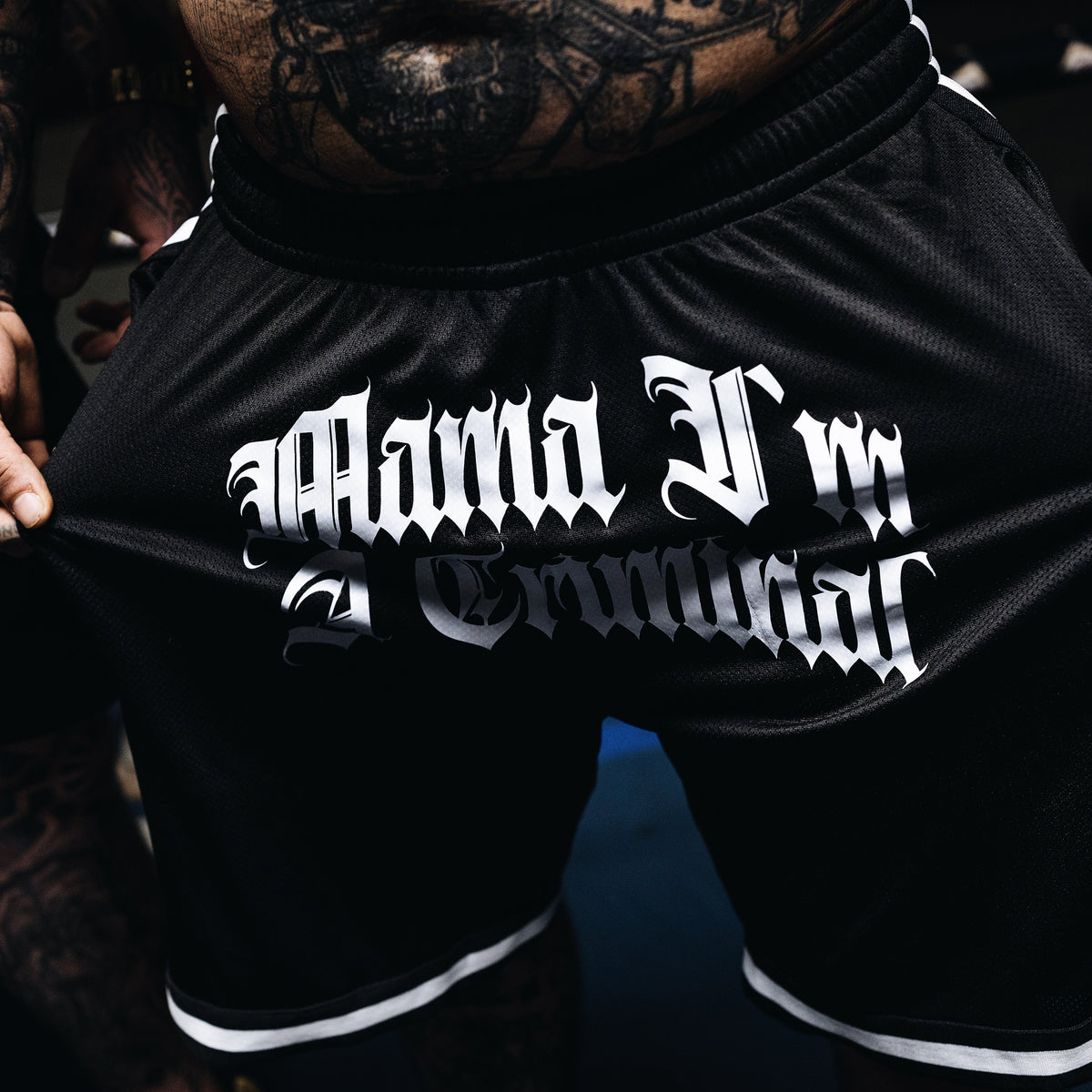 bnw CURVED Mama I´m A Criminal Mesh Shorts | 130G/M2 | 100% POLYESTER