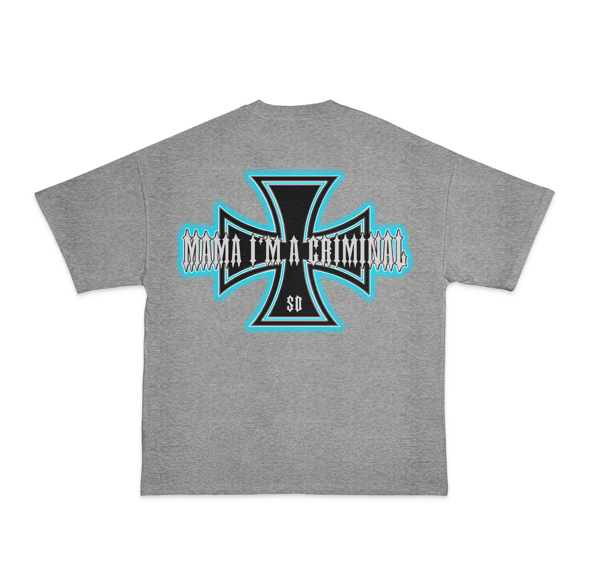 CLASSIC BLUE IRON IRON HEAVY OVERSIZED T-SHIRT MIT LEICHTER DROPSHOULDER | 240G/M2 | 100% BAUMWOLLE | BLK & GREY
